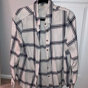 White and Dark Gray Flannel